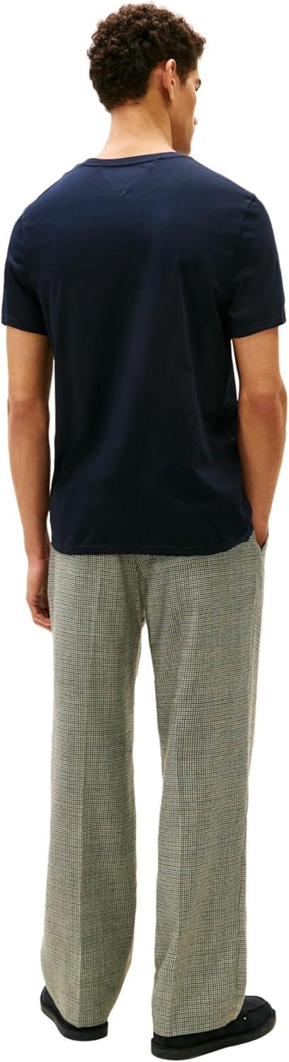imageTommy Hilfiger Mens Essential Short Sleeve Stripe Crewneck Pocket TShirtSky Captain