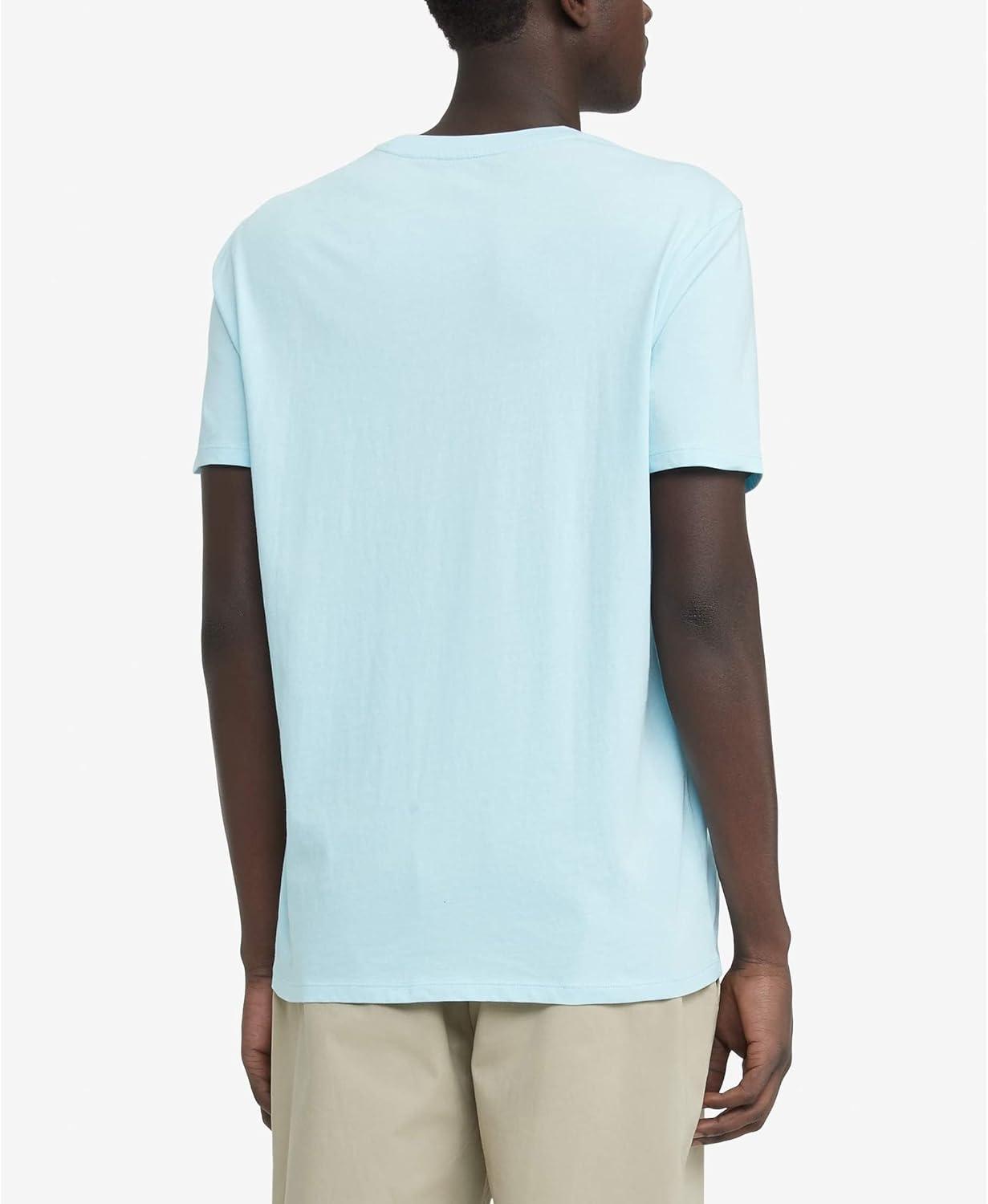 imageTommy Hilfiger Mens Essential Short Sleeve Stripe Crewneck Pocket TShirtSkyline Blue
