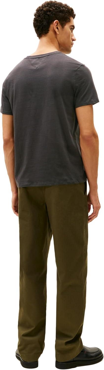 imageTommy Hilfiger Mens Essential Short Sleeve Stripe Crewneck Pocket TShirtTh Deep Black