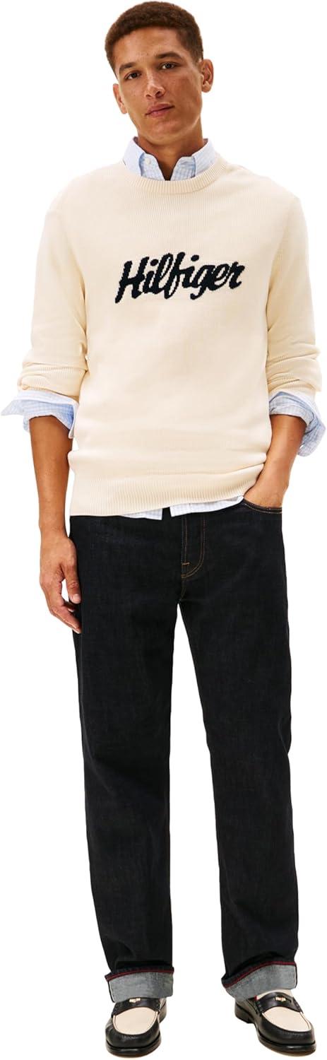 imageTommy Hilfiger Mens Graphic Cotton Crewneck Lightweight Sweater PulloverCalico