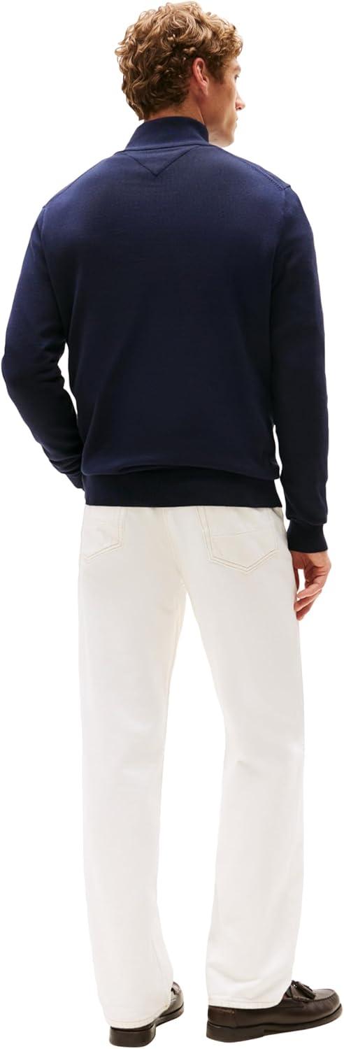 imageTommy Hilfiger Mens Lightweight Pullover Quarter Zip SweaterDesert Sky