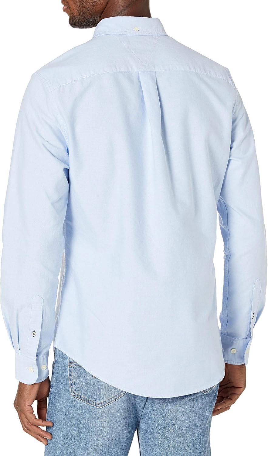 imageTommy Hilfiger Mens Long Sleeve Button Down Oxford Shirt in Regular FitCollection Blue