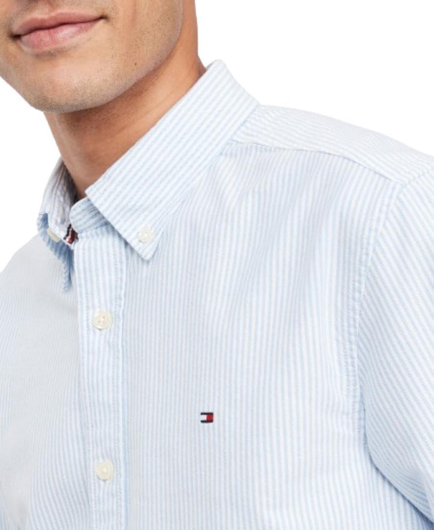 imageTommy Hilfiger Mens Long Sleeve Button Down Oxford Shirt in Regular FitCopenhagen Blue