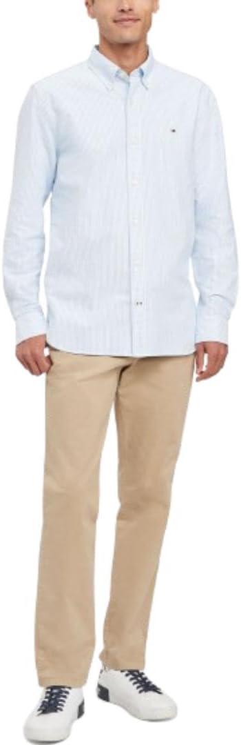 imageTommy Hilfiger Mens Long Sleeve Button Down Oxford Shirt in Regular FitCopenhagen Blue