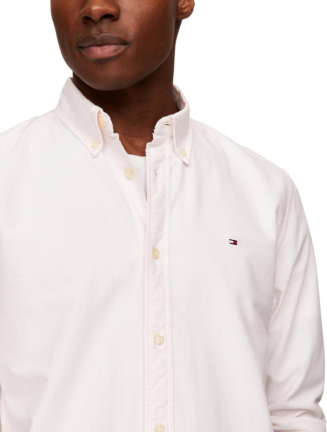 imageTommy Hilfiger Mens Long Sleeve Button Down Oxford Shirt in Regular FitPrecious Pink