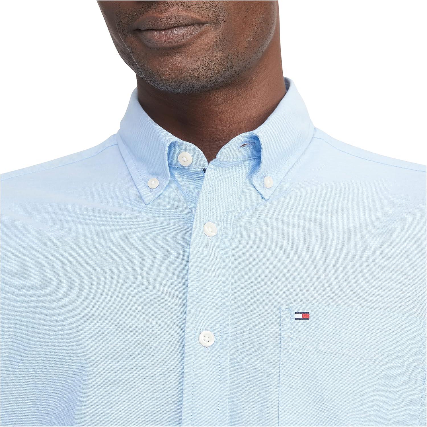 imageTommy Hilfiger Mens Long Sleeve Button Down Stretch Oxford Shirt in Regular FitBright Blue