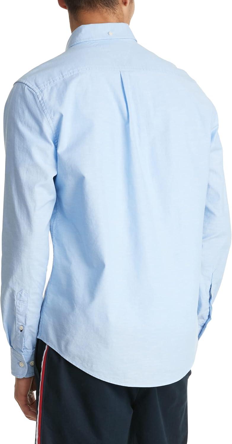 imageTommy Hilfiger Mens Long Sleeve Button Down Stretch Oxford Shirt in Regular FitTitan Blue