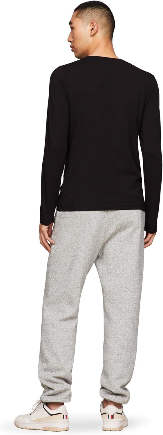 imageTommy Hilfiger Mens Long Sleeve Cotton Stretch Basic Slim Fit TShirtsBlack