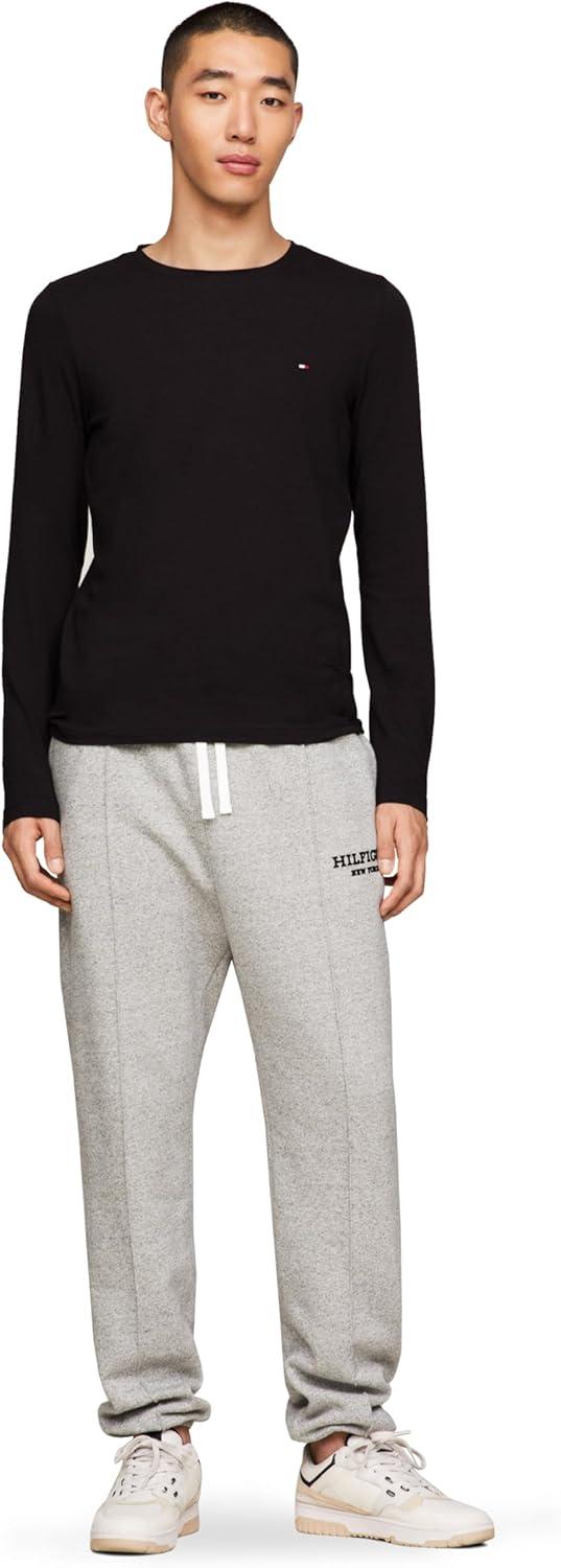 imageTommy Hilfiger Mens Long Sleeve Cotton Stretch Basic Slim Fit TShirtsBlack