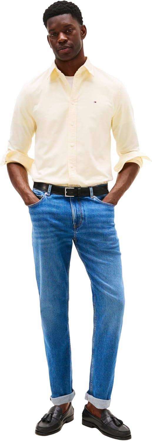 imageTommy Hilfiger Mens Long Sleeve Oxford Shirts in Regular Fit Mens Button Down Shirts Also Available in Big and TallCitronella