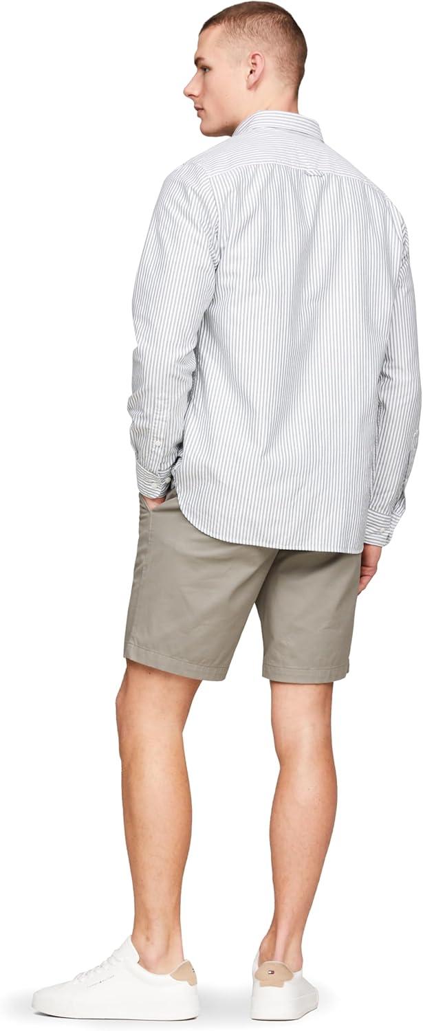 imageTommy Hilfiger Mens Long Sleeve Oxford Shirts in Regular Fit Mens Button Down Shirts Also Available in Big and TallOrnamental Green Optic White