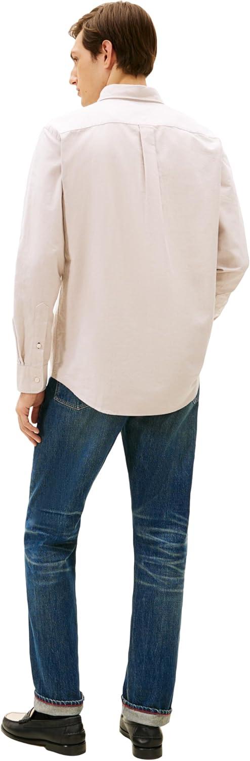imageTommy Hilfiger Mens Long Sleeve Oxford Shirts in Regular Fit Mens Button Down Shirts Also Available in Big and TallSafari Canvas