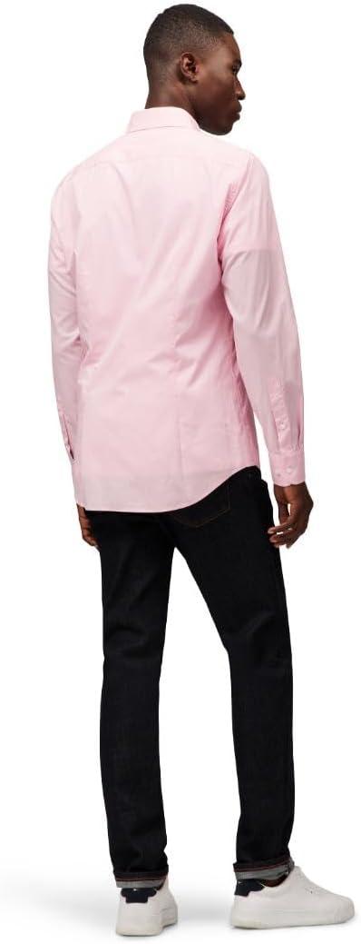 imageTommy Hilfiger Mens Long Sleeve Poplin Shirts in Regular Fit Mens Button Down Shirts Also Available in Big and TallClassic Pink