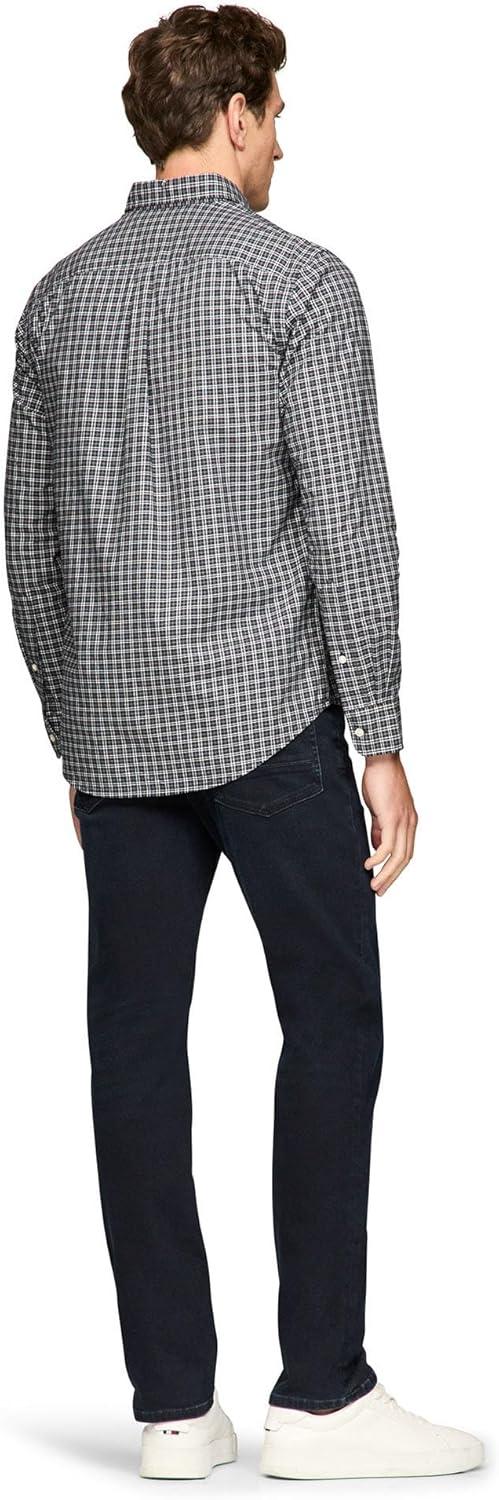 imageTommy Hilfiger Mens Long Sleeve Poplin Shirts in Regular Fit Mens Button Down Shirts Also Available in Big and TallDesert Sky Check