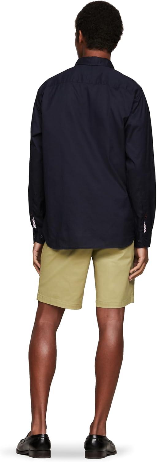imageTommy Hilfiger Mens Long Sleeve Poplin Shirts in Regular Fit Mens Button Down Shirts Also Available in Big and TallDesert Sky