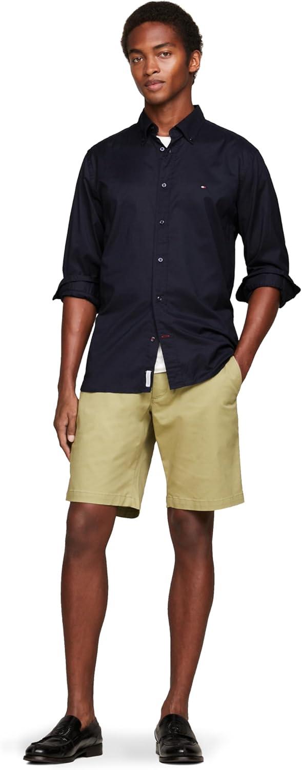 imageTommy Hilfiger Mens Long Sleeve Poplin Shirts in Regular Fit Mens Button Down Shirts Also Available in Big and TallDesert Sky