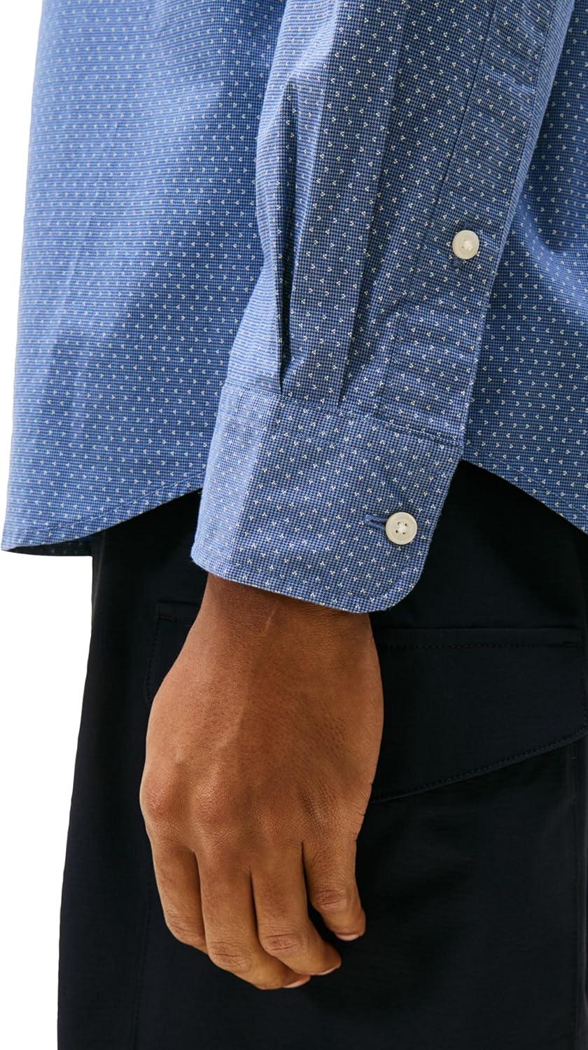imageTommy Hilfiger Mens Long Sleeve Poplin Shirts in Regular Fit Mens Button Down Shirts Also Available in Big and TallPreppy Navy