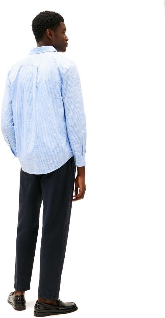 imageTommy Hilfiger Mens Long Sleeve Poplin Shirts in Regular Fit Mens Button Down Shirts Also Available in Big and TallSweet Blue Optic White Gingham