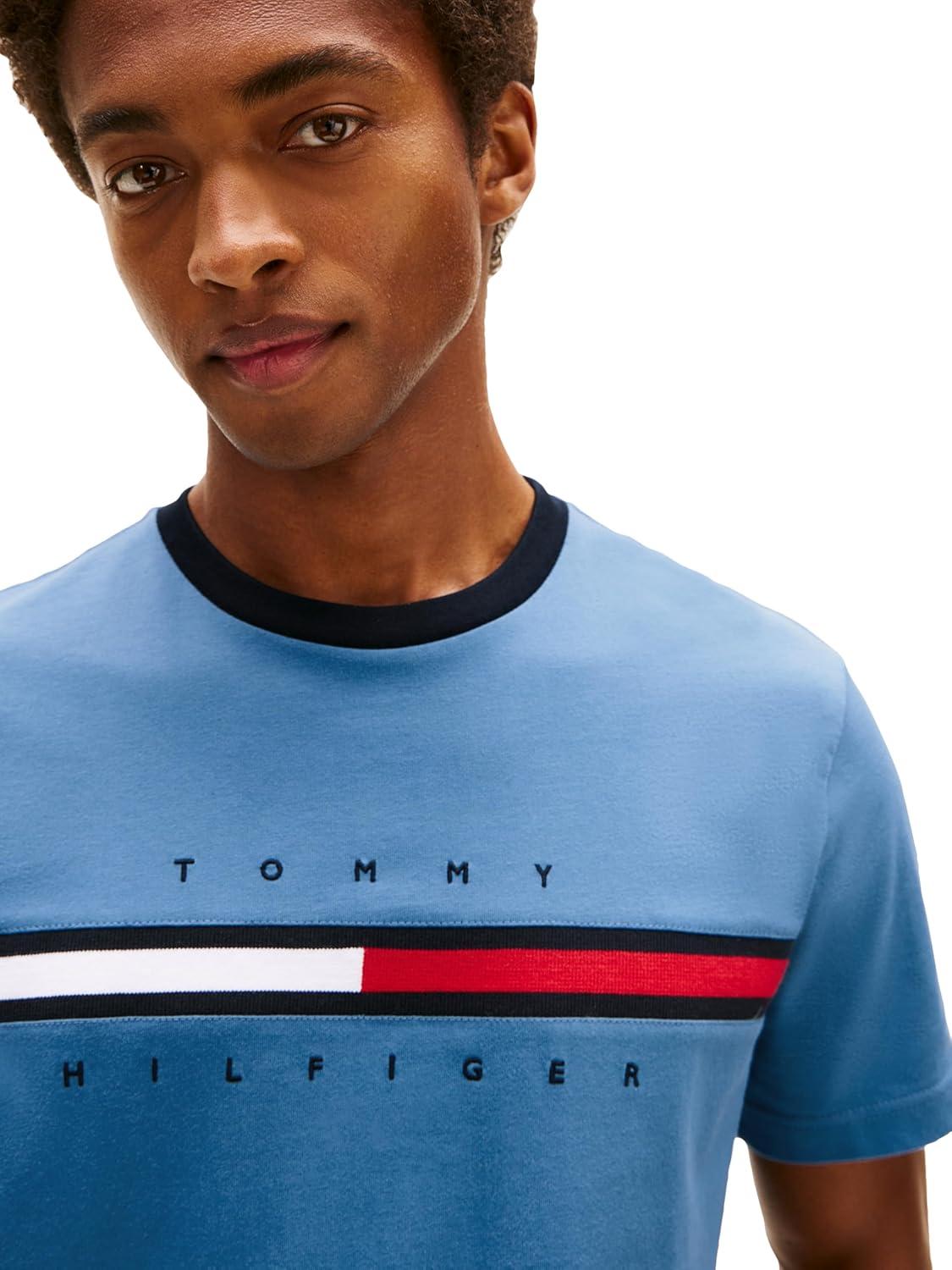 imageTommy Hilfiger Mens M Script Tino Ss TeeDull Cobalt Aa