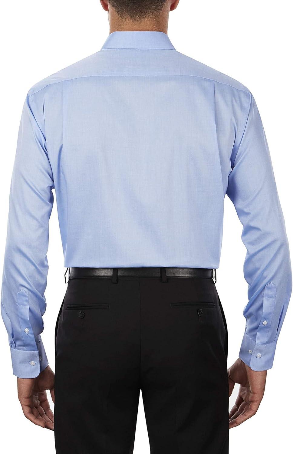 imageTommy Hilfiger Mens Non Iron Solid Button Collar Dress ShirtBlue