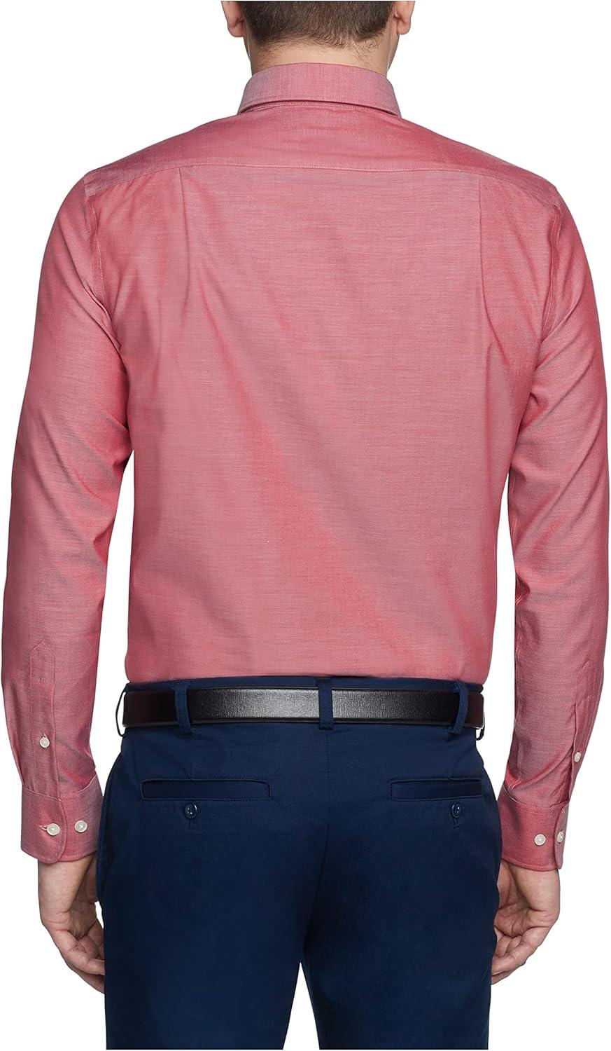 imageTommy Hilfiger Mens Non Iron Solid Button Collar Dress ShirtCayenne