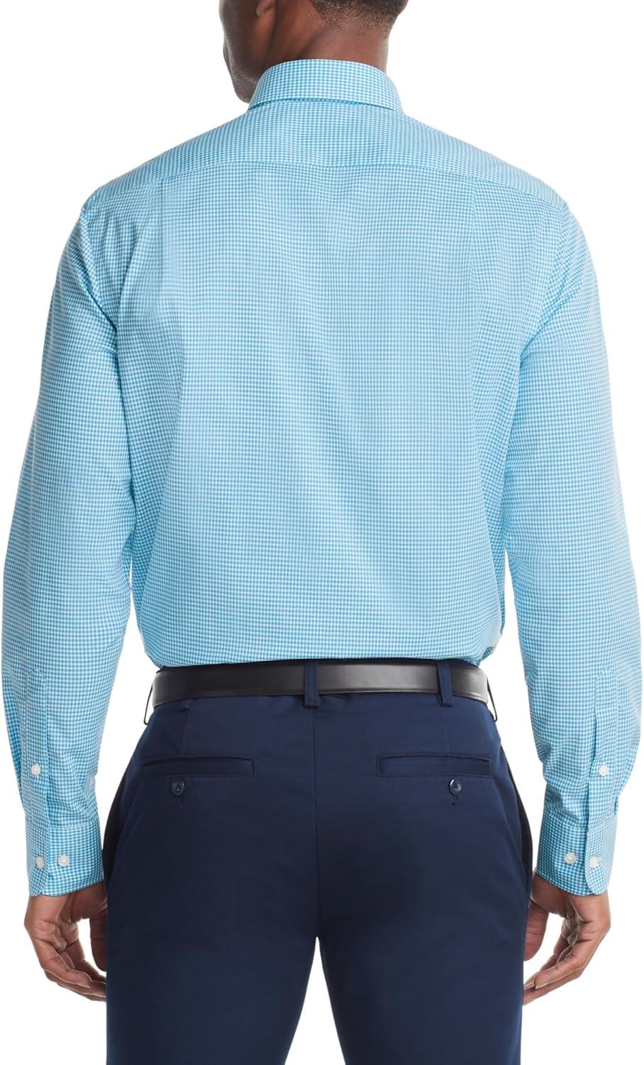 imageTommy Hilfiger Mens Regular Fit Non Iron Gingham Dress Shirt Amazon ExclusiveAqua
