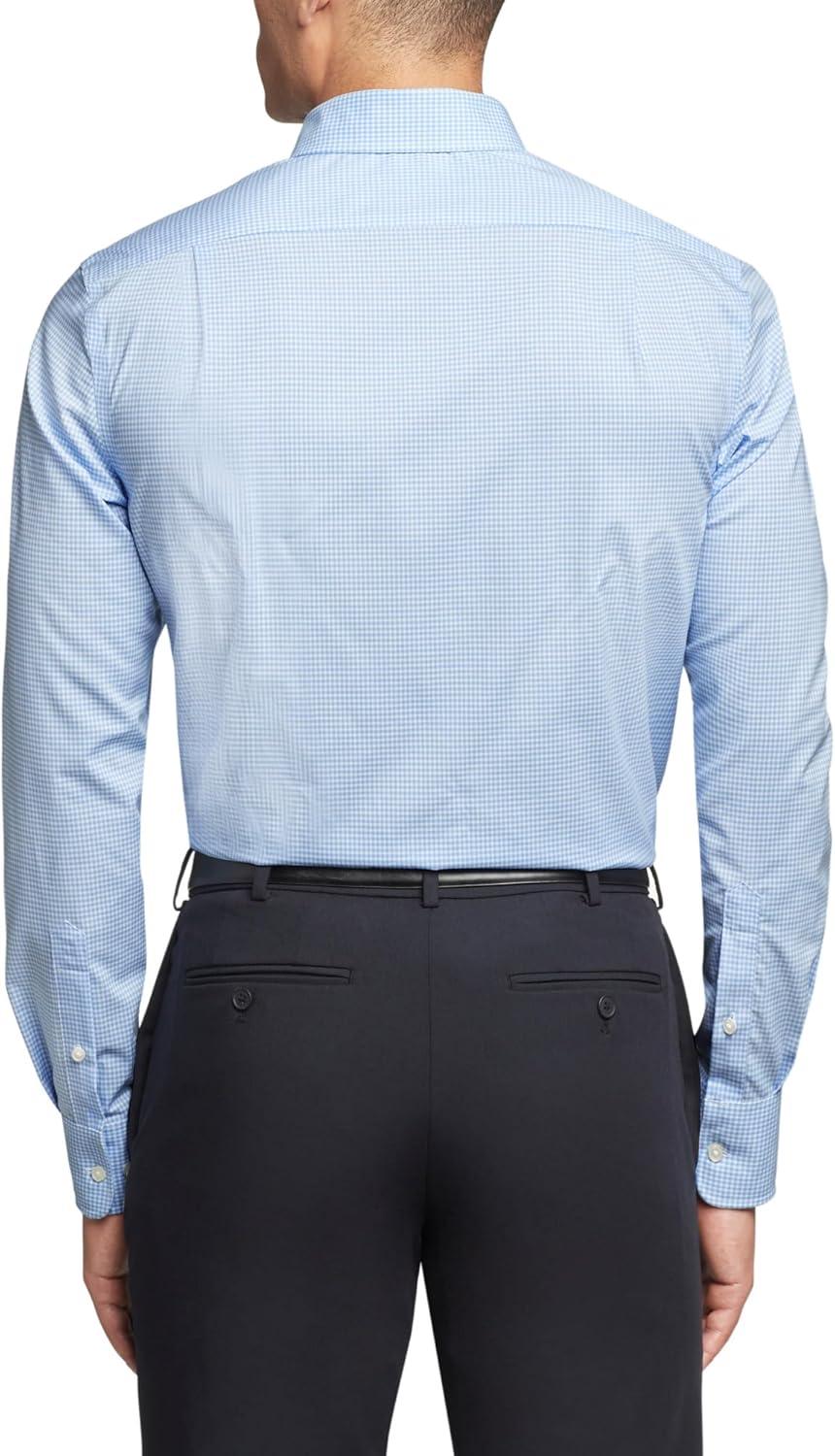 imageTommy Hilfiger Mens Regular Fit Non Iron Gingham Dress Shirt Amazon ExclusiveClear Water