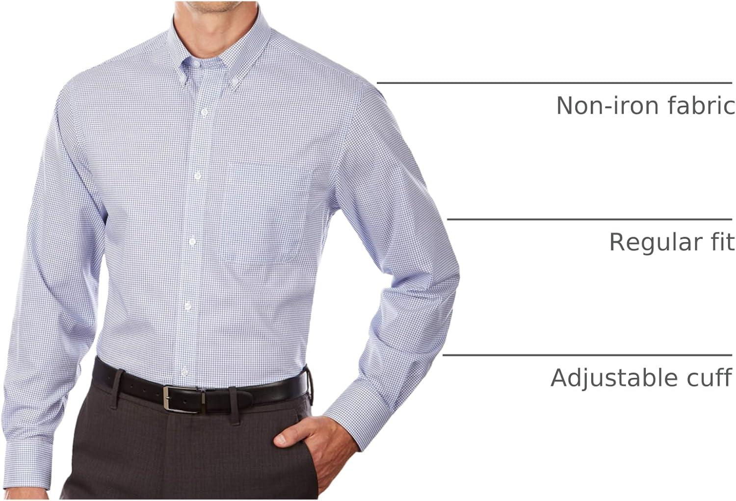 imageTommy Hilfiger Mens Regular Fit Non Iron Gingham Dress Shirt Amazon ExclusiveEmpire Blue