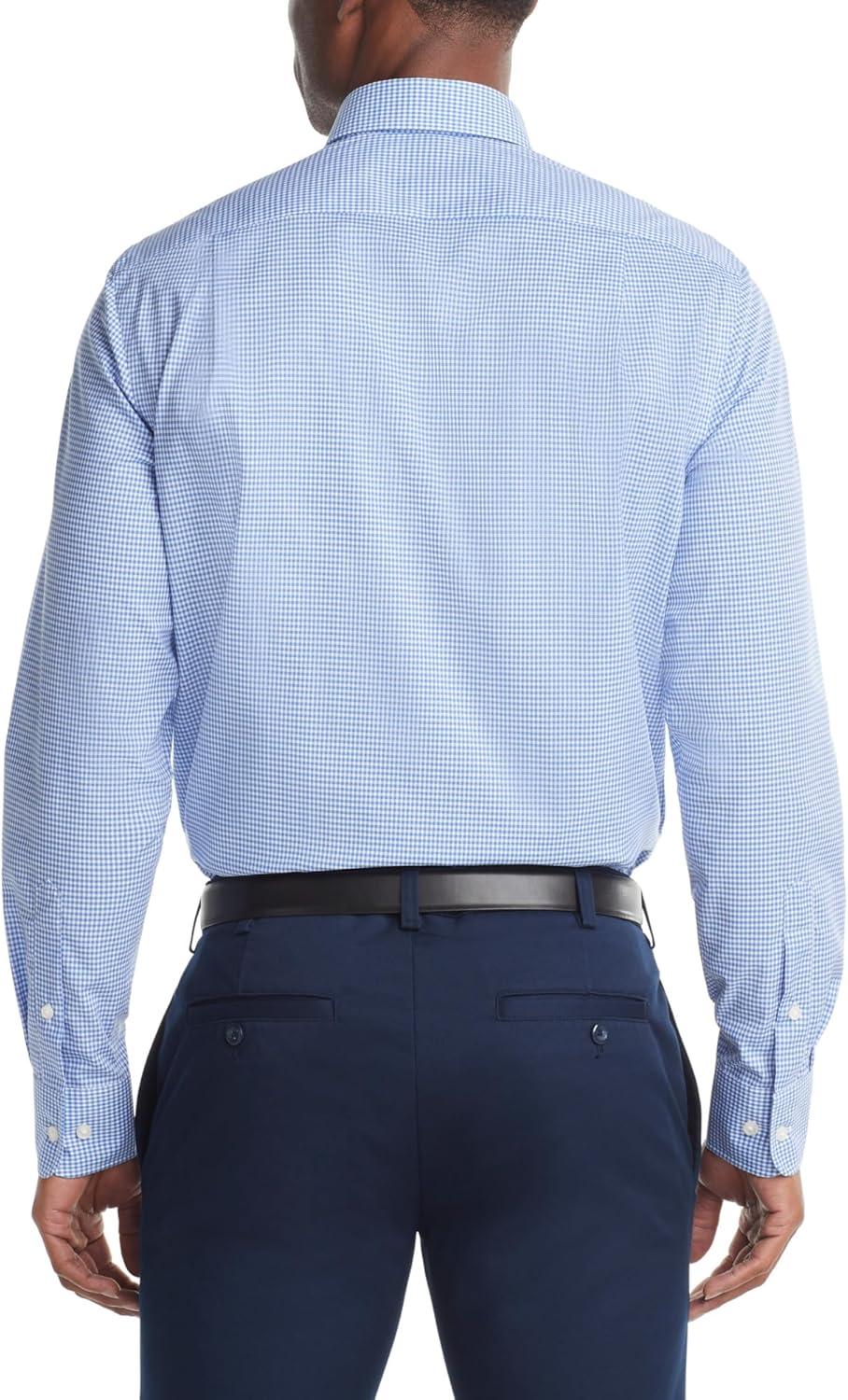 imageTommy Hilfiger Mens Regular Fit Non Iron Gingham Dress Shirt Amazon ExclusiveEnglish Blue