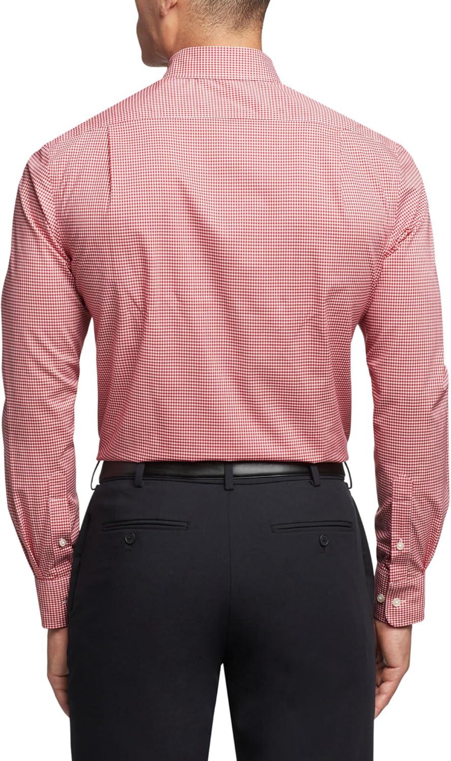 imageTommy Hilfiger Mens Regular Fit Non Iron Gingham Dress Shirt Amazon ExclusiveLava