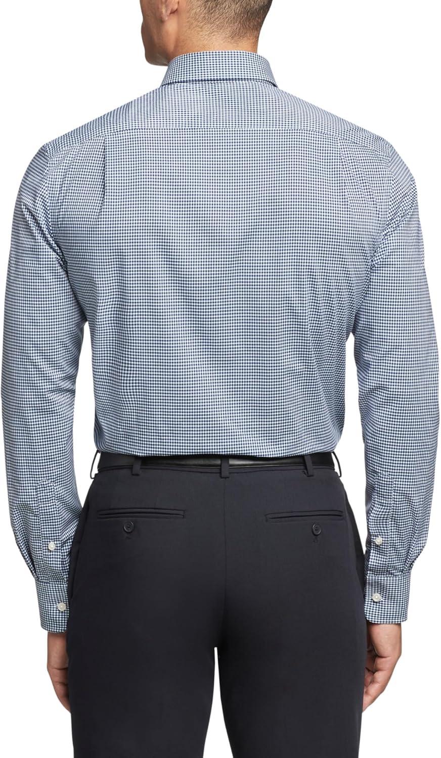 imageTommy Hilfiger Mens Regular Fit Non Iron Gingham Dress Shirt Amazon ExclusiveNavy