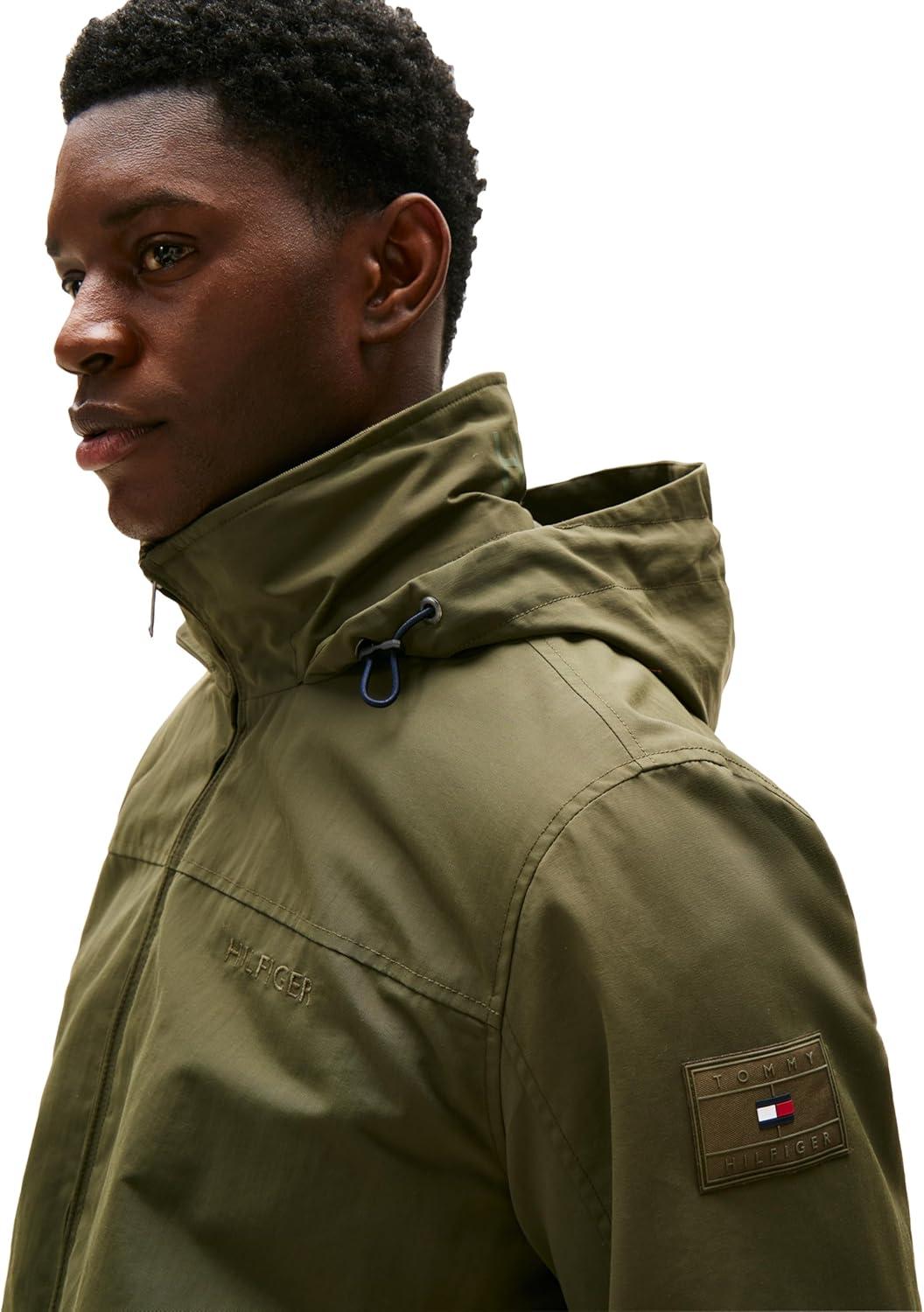 imageTommy Hilfiger Mens Seated Fit Regatta Jacket with Magnetic ZipperArmy Green