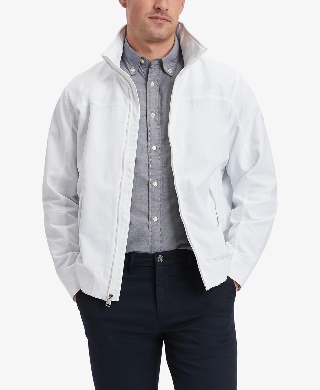 imageTommy Hilfiger Mens Seated Fit Regatta Jacket with Magnetic ZipperSustainable Optic White