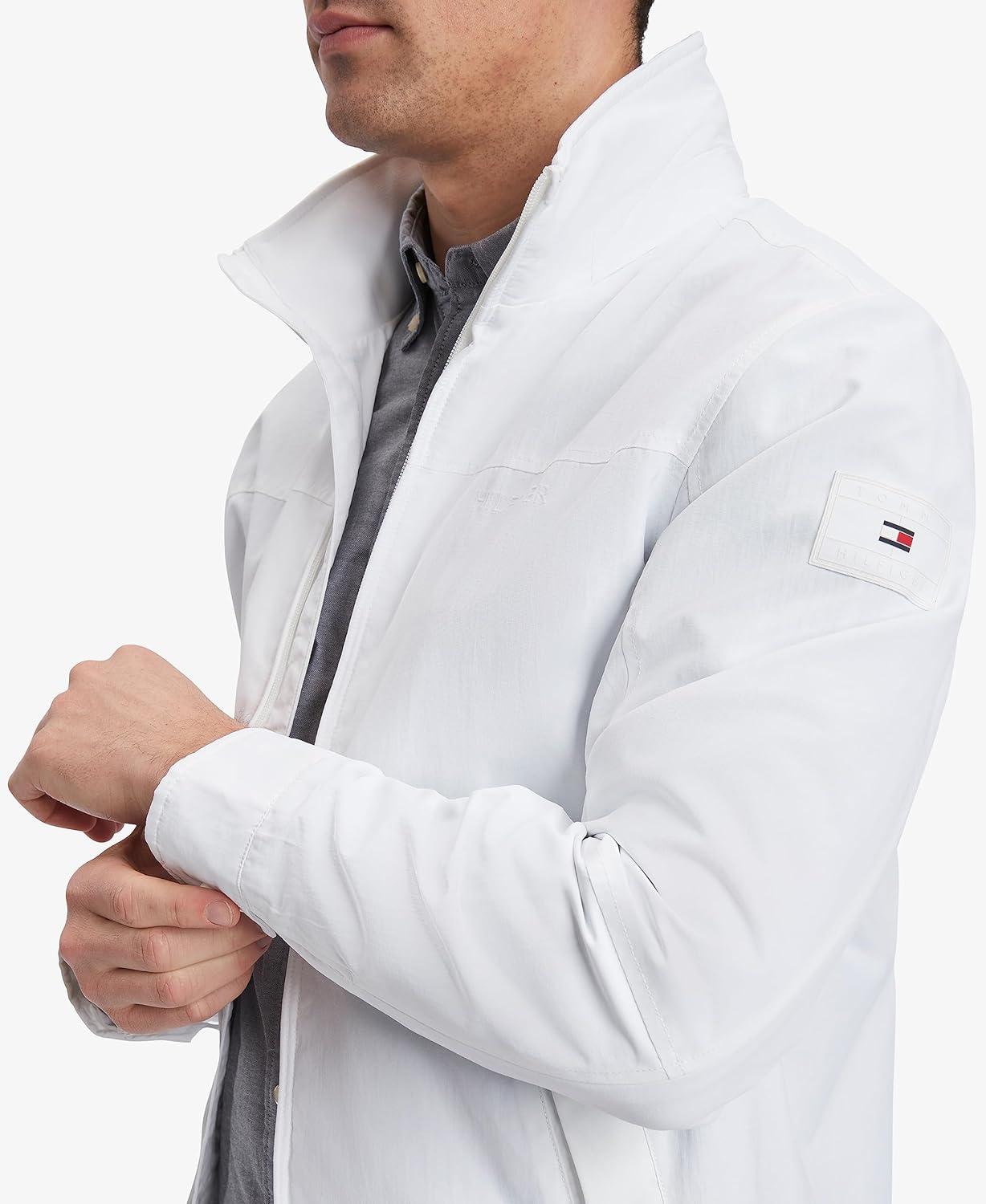 imageTommy Hilfiger Mens Seated Fit Regatta Jacket with Magnetic ZipperSustainable Optic White