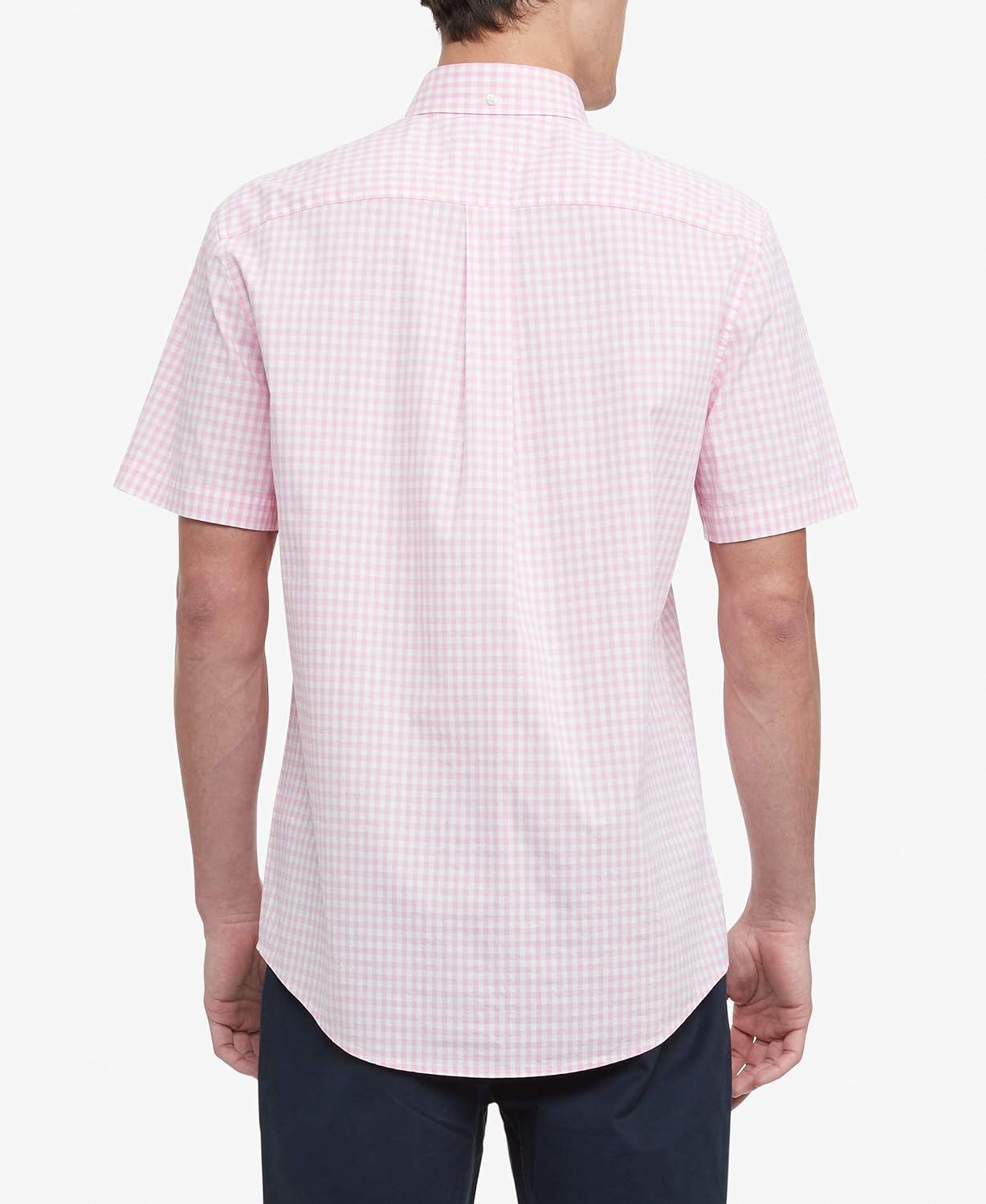 imageTommy Hilfiger Mens Short Sleeve ButtonDown ShirtBewitching Pink