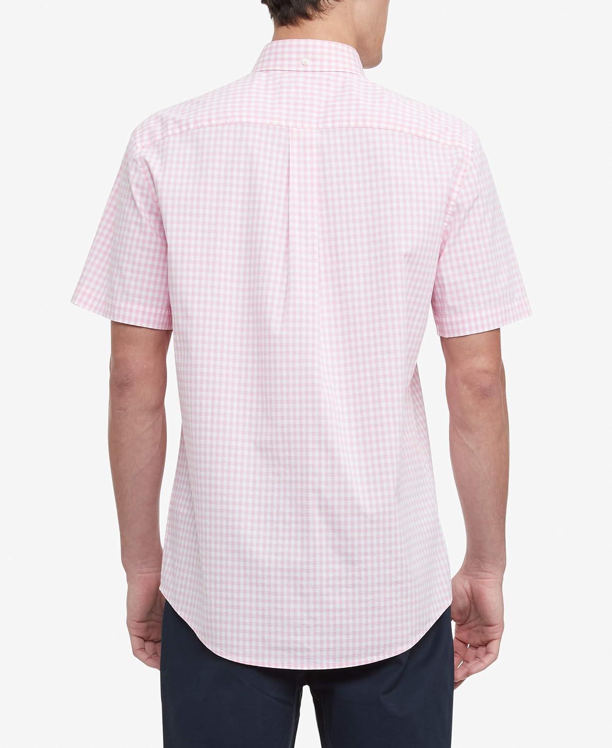 imageTommy Hilfiger Mens Short Sleeve ButtonDown ShirtBewitching Pink