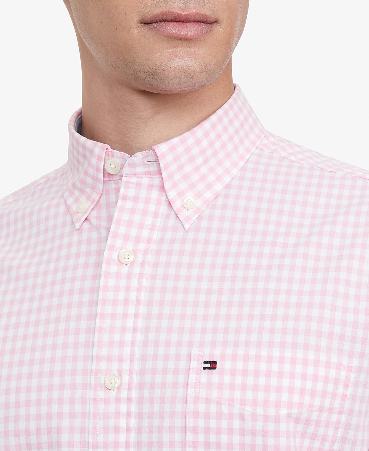 imageTommy Hilfiger Mens Short Sleeve ButtonDown ShirtBewitching Pink