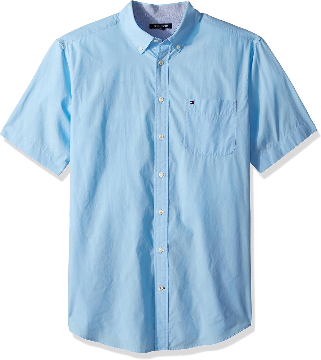 imageTommy Hilfiger Mens Short Sleeve ButtonDown ShirtBlue Bell