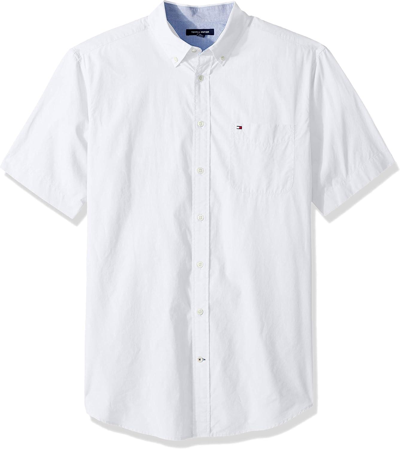 imageTommy Hilfiger Mens Short Sleeve ButtonDown ShirtBright White