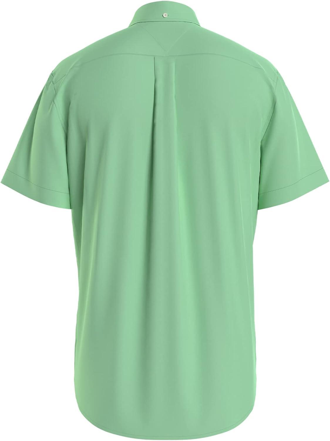 imageTommy Hilfiger Mens Short Sleeve ButtonDown ShirtGreen Ash