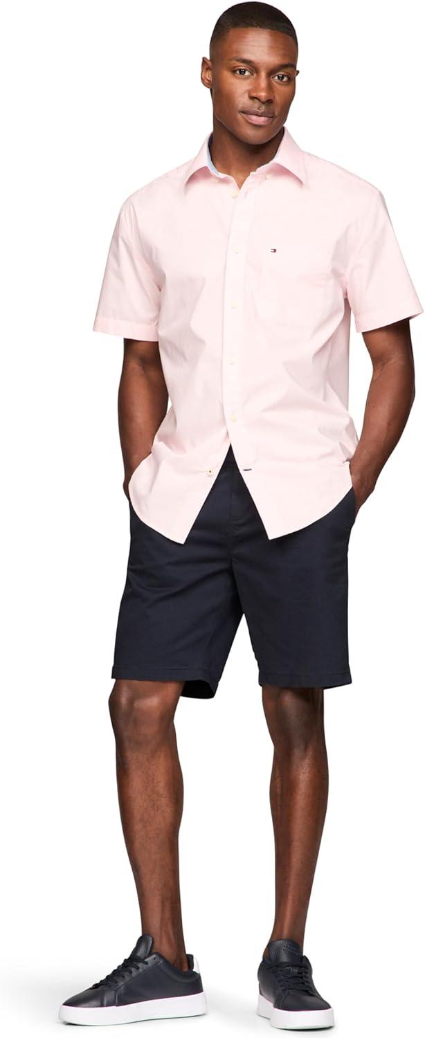 imageTommy Hilfiger Mens Short Sleeve ButtonDown ShirtPrecious Pink