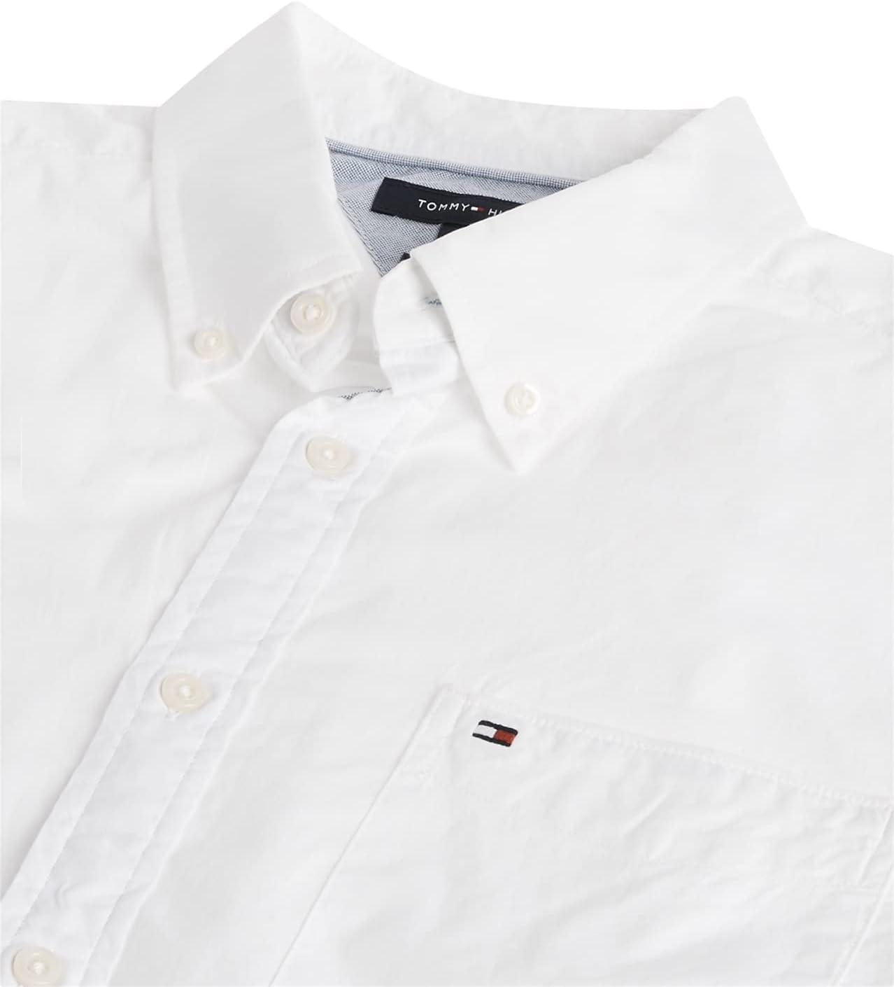 imageTommy Hilfiger Mens Short Sleeve Casual Button Down Shirt in Regular FitBright White