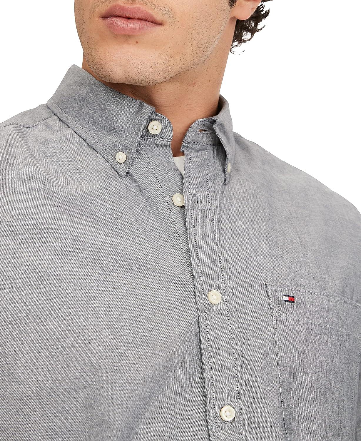 imageTommy Hilfiger Mens Short Sleeve Casual Button Down Shirt in Regular FitDesert Sky