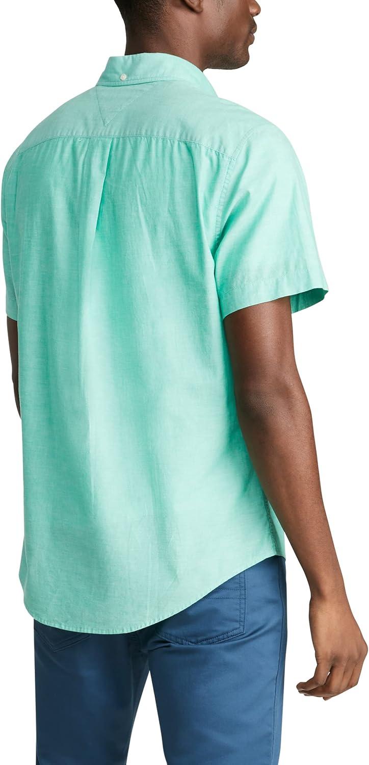 imageTommy Hilfiger Mens Short Sleeve Casual Button Down Shirt in Regular FitPrimary Green