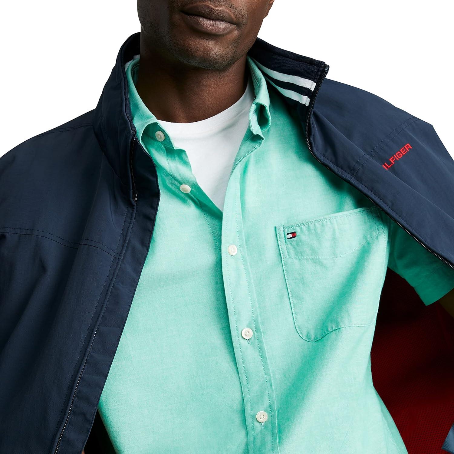 imageTommy Hilfiger Mens Short Sleeve Casual Button Down Shirt in Regular FitPrimary Green