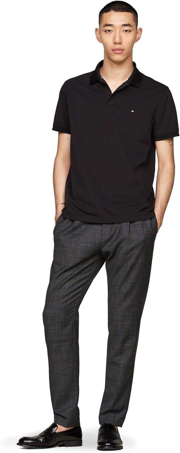 imageTommy Hilfiger Mens Short Sleeve Casual Dri Fit Polo Shirts in Regular Fit with Moisture Wicking and StretchBlack