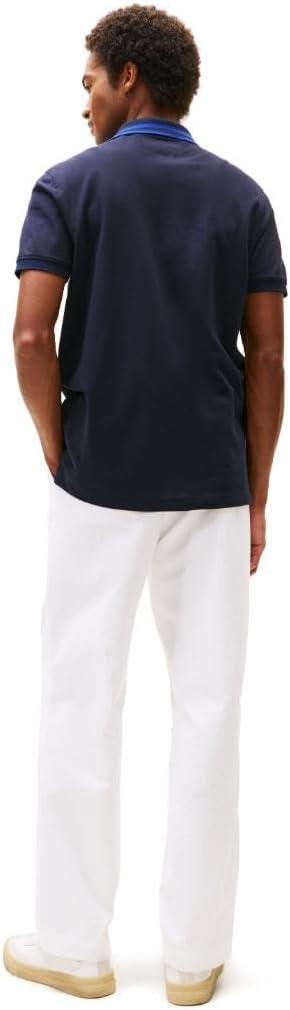 imageTommy Hilfiger Mens Short Sleeve Casual Dri Fit Polo Shirts in Regular Fit with Moisture Wicking and StretchDesert Sky Tipped