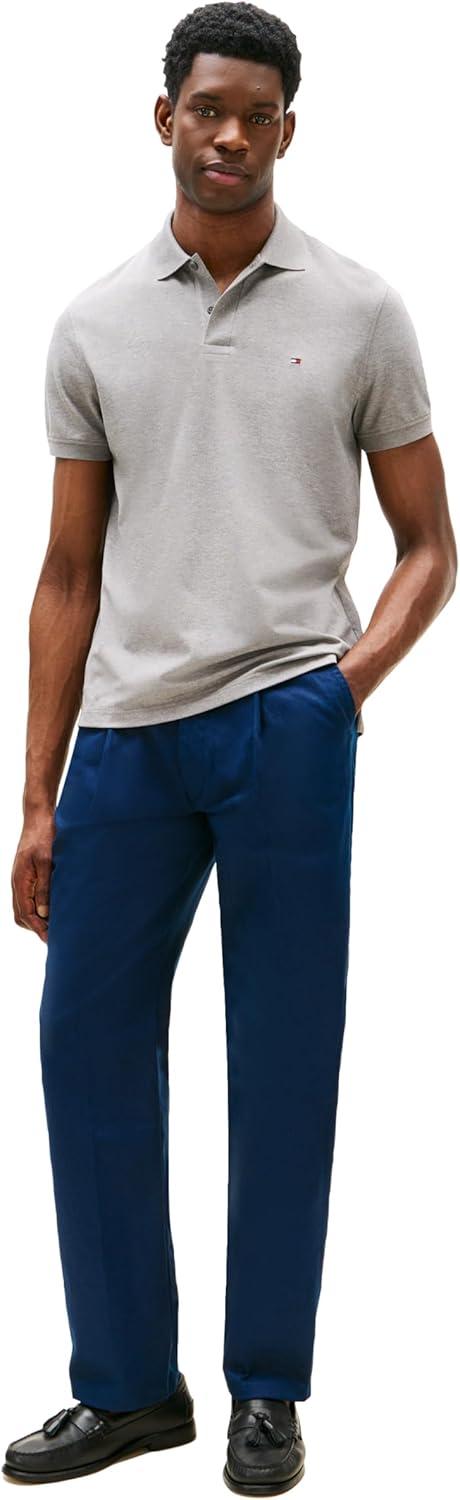 imageTommy Hilfiger Mens Short Sleeve Casual Dri Fit Polo Shirts in Regular Fit with Moisture Wicking and StretchMedium Grey Heather