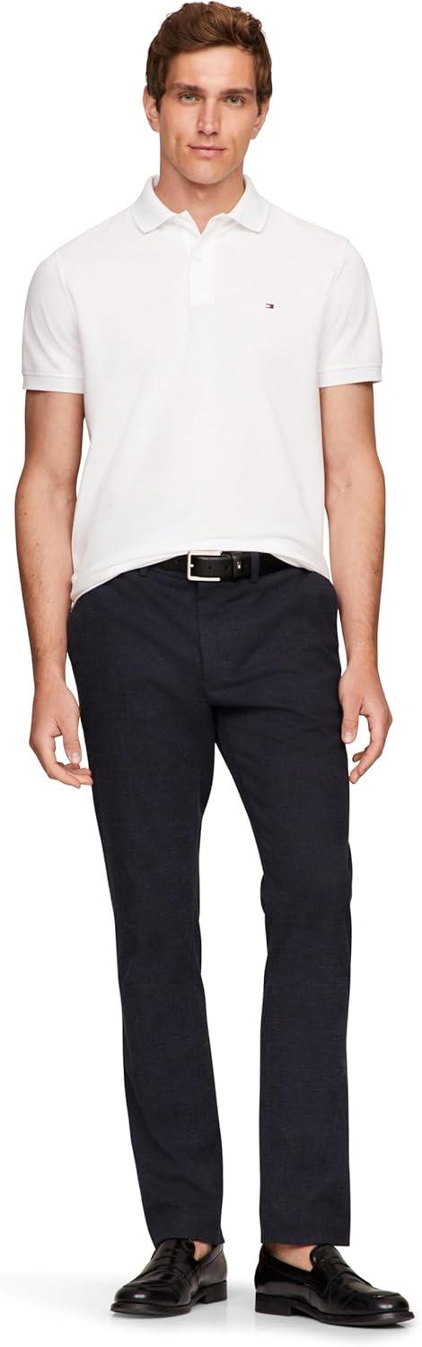 imageTommy Hilfiger Mens Short Sleeve Casual Dri Fit Polo Shirts in Regular Fit with Moisture Wicking and StretchWhite