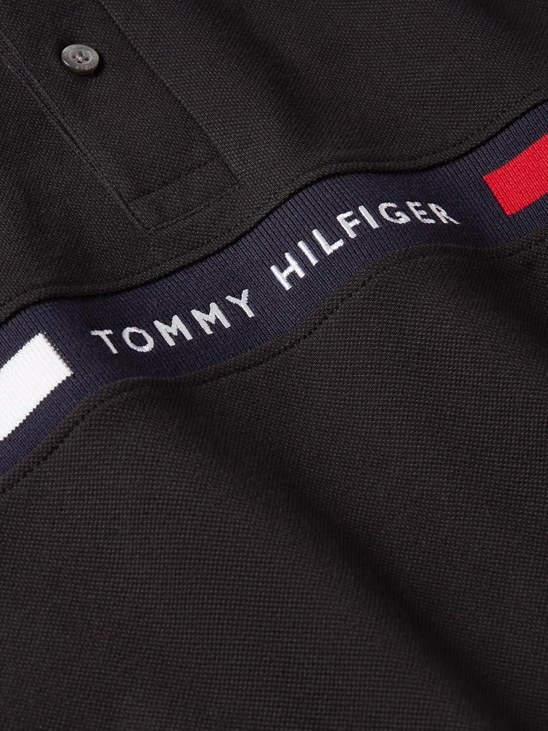 imageTommy Hilfiger Mens Short Sleeve Casual Polo Shirts in Regular Fit with Chest Logo DesignsBlack
